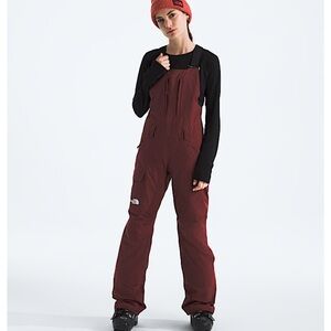 The North Face Maroon Snow Bib Overalls